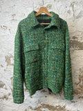 Amiri Boucle Button Up Green Jacket Sz L