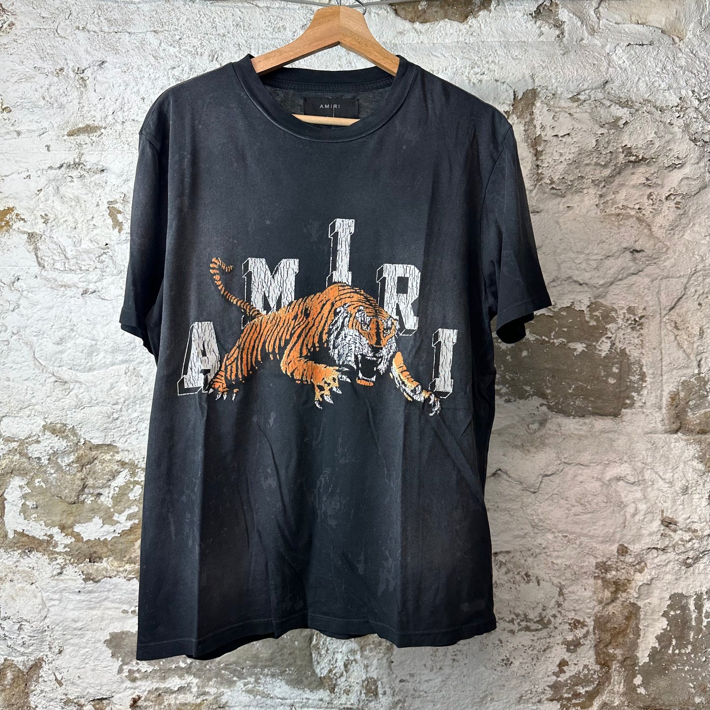 Amiri Cracked Spell Tiger Black T-Shirt Sz S