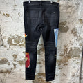 Amiri Playboy Logos Black Denim Jeans Sz 36