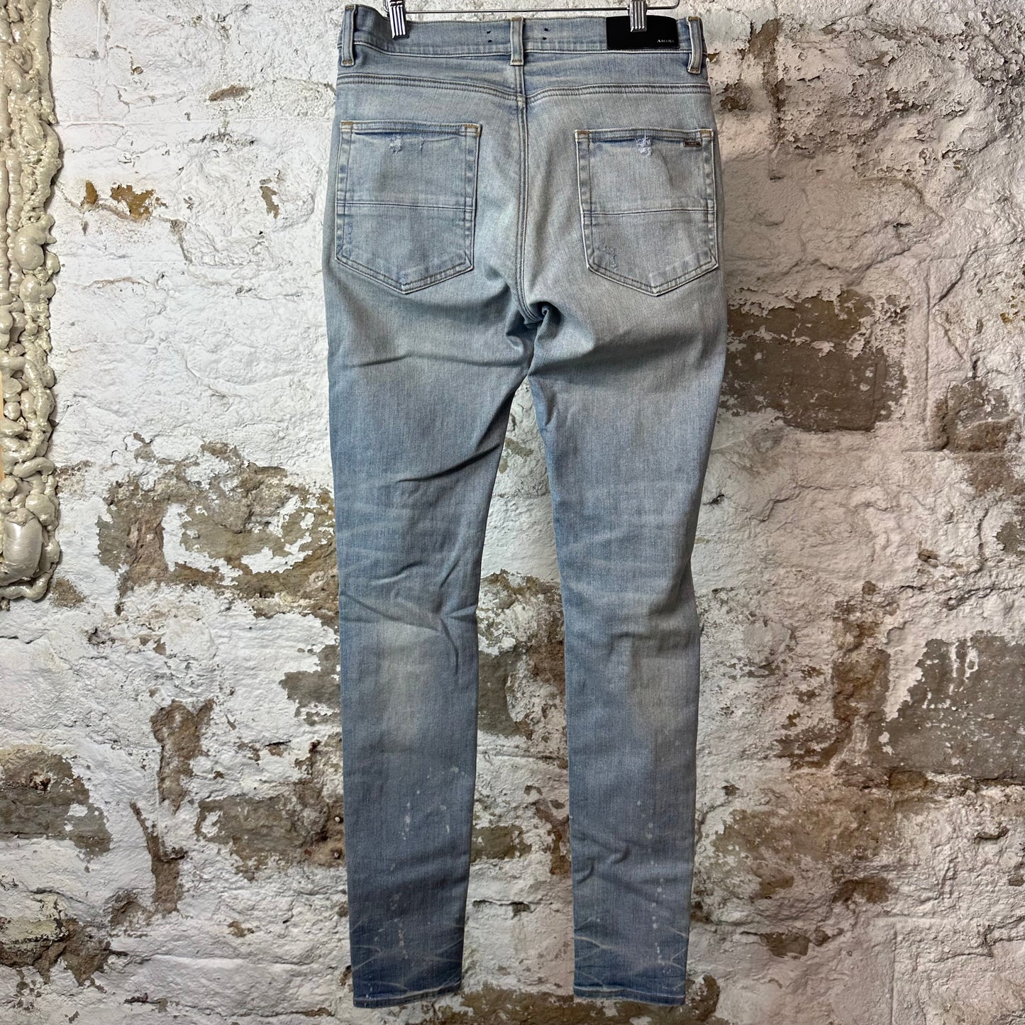 Amiri Leopard Thrasher Blue Denim Jeans Sz 31