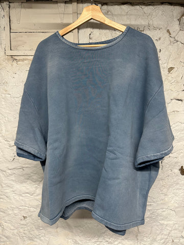 Yeezy Gap Fleece Back Yoke Blue T-Shirt DS