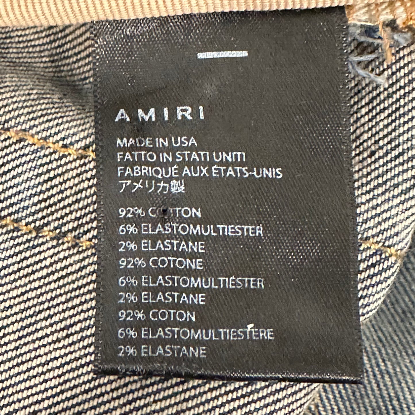 Amiri Plain Dark Blue Shotgun Denim Jeans Sz 32