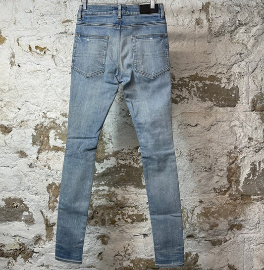 Amiri MX1 Indigo Paisley Blue Denim Jeans Sz 28