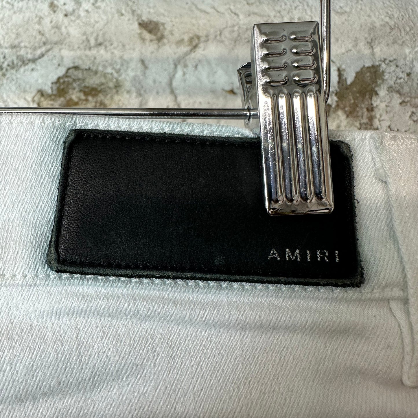Amiri MX1 White Leather White Denim Jeans Sz 29