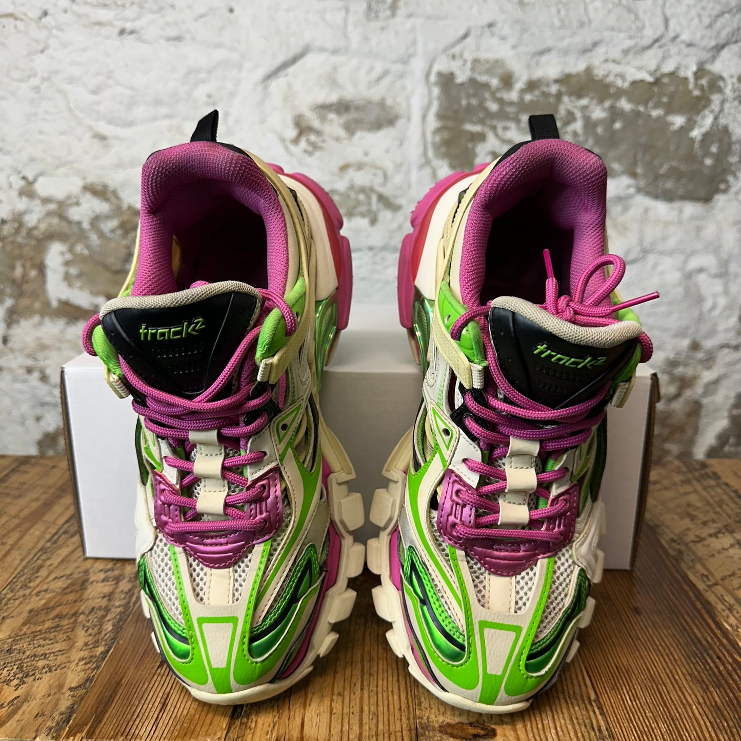 Balenciaga Track 2 Cream Green Pink Sneaker Sz 6.5 (39)