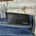 Amiri MX1 Orange Suede Dark Blue Denim Jeans Sz 40