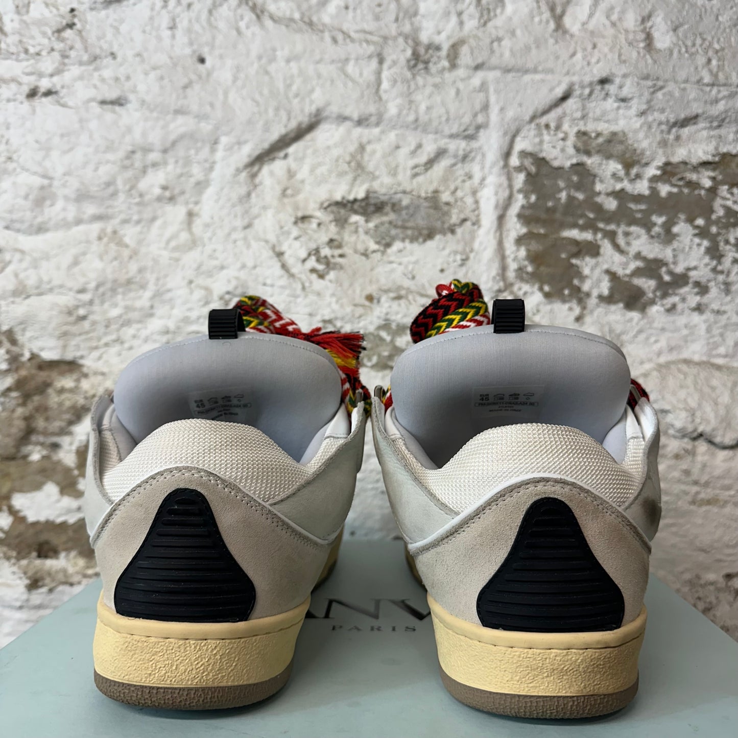 Lanvin Curb Multicolor Lace Gray Sneaker Sz 12 (45)