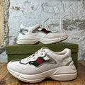 Gucci Rhyton Cut Out White Sneaker Sz 8