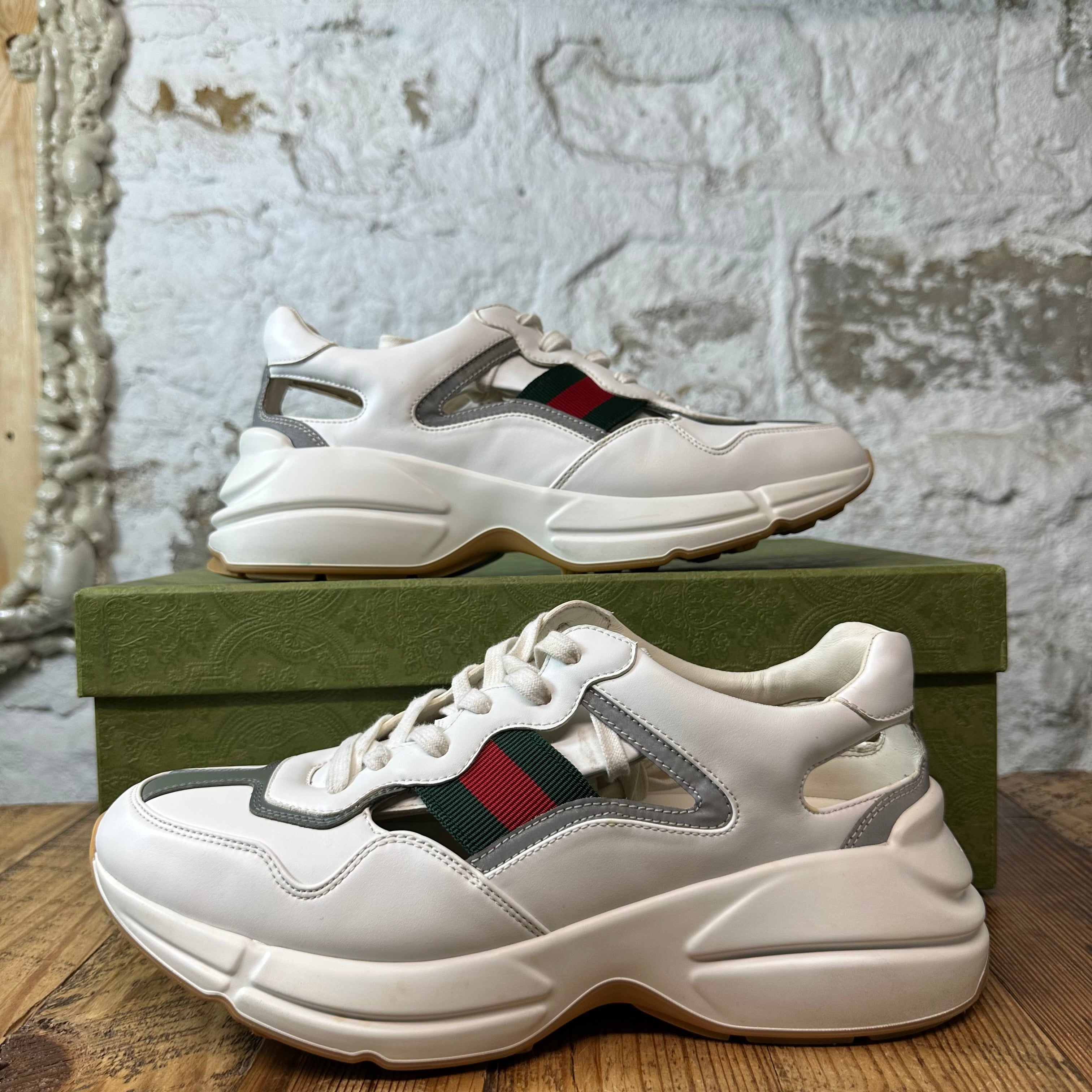 Gucci Rhyton Cut Out White Sneaker Sz 8