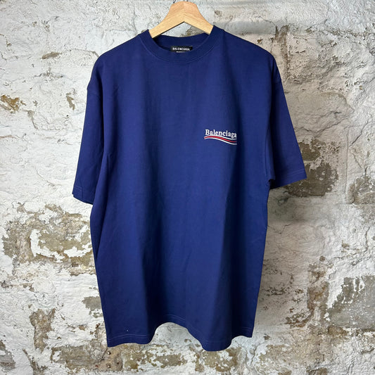 Balenciaga Campaign Oversized T-Shirt Navy Sz S