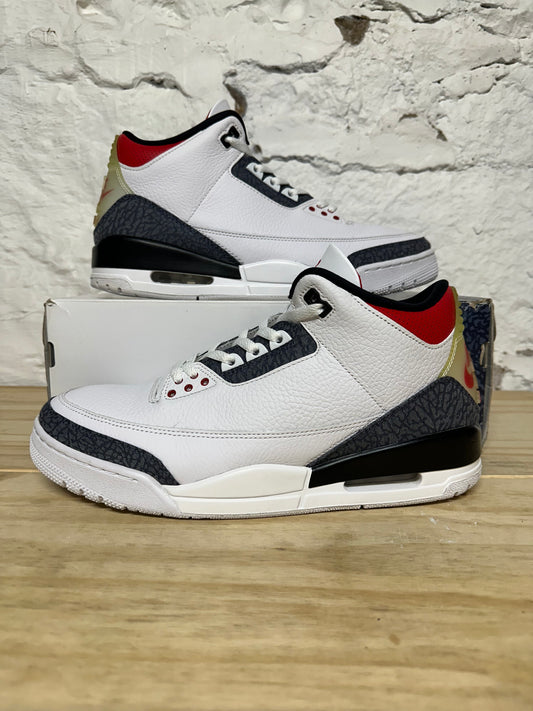 Air Jordan 3 Fire Red Denim Sz 12