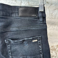 Amiri Distressed Side Spell Black Denim Jeans Sz 32