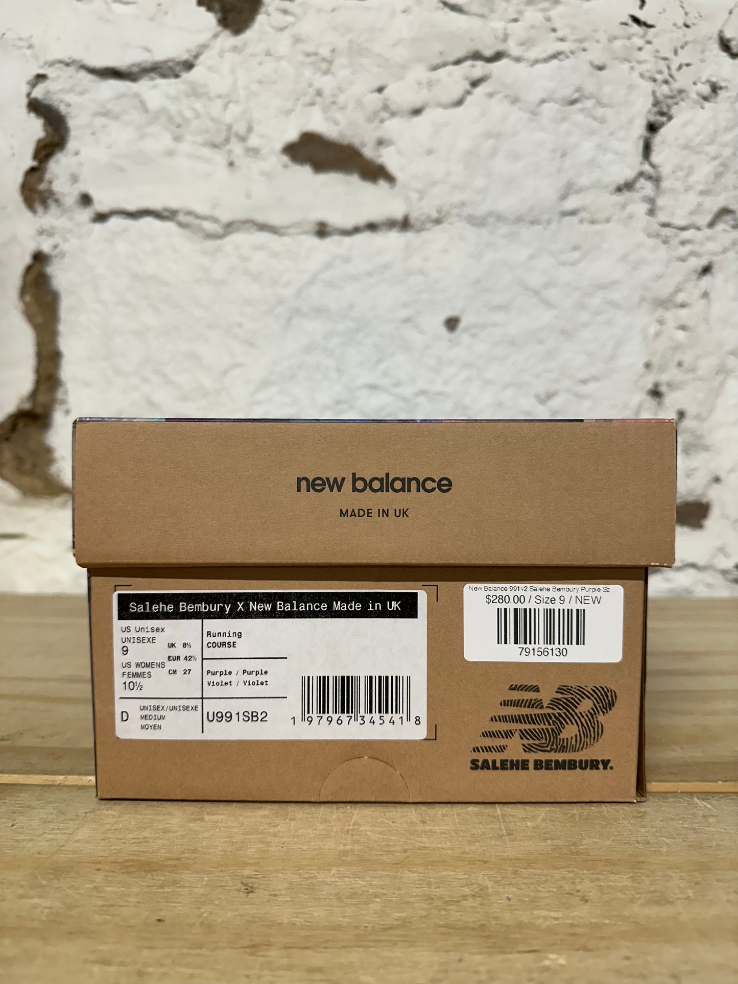 New Balance 991v2 Salehe Bembury Purple Sz 9 DS