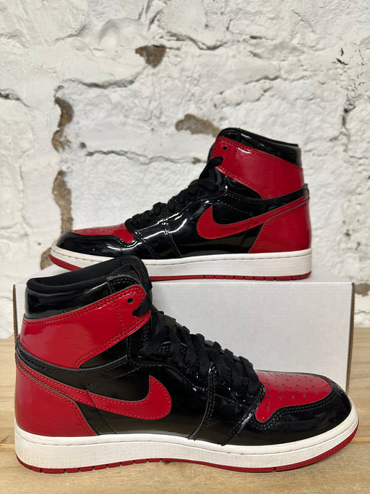 Air Jordan 1 High Patent Bred Sz 9.5