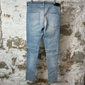 Amiri MX2 Multicolor Flannel Blue Denim Jeans Sz 34