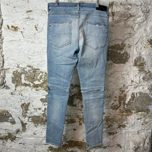 Amiri MX2 Multicolor Flannel Blue Denim Jeans Sz 34