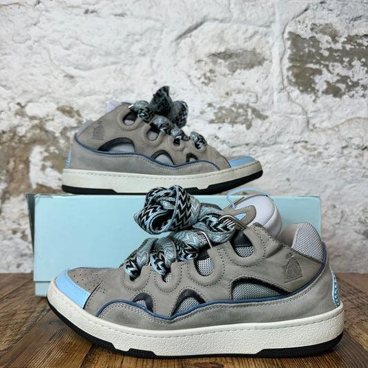 Lanvin Curb Blue Black Lace Grey Sneaker Sz 10 (43)