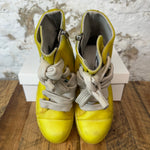 Rick Owens Yellow Leather Edfu High Sz 10.5 (43.5) No Box