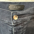 Amiri MX1 Red Suede Faded Black Denim Jeans Sz 36