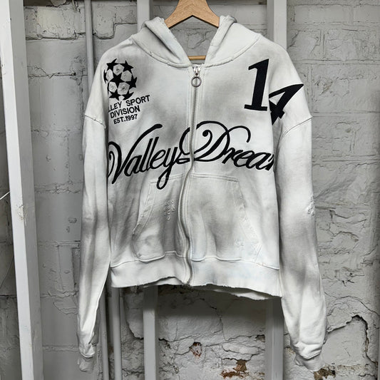 Vale Oreo Zip Up Hoodie White Sz S