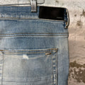Amiri Varsity 22 Logo Blue Denim Jeans Sz 40
