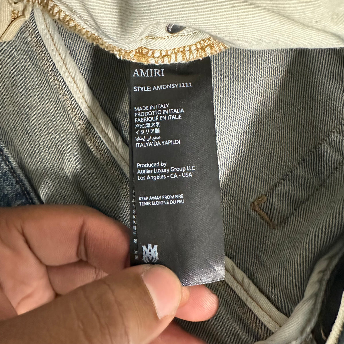 Amiri MA Quad Stitch Blue Denim Jeans Sz 34