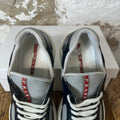 Prada Americas Cup Navy Patent Grey White Sneaker Sz 10.5