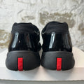 Prada Americas Cup Triple Black Patent Sneaker Sz 11