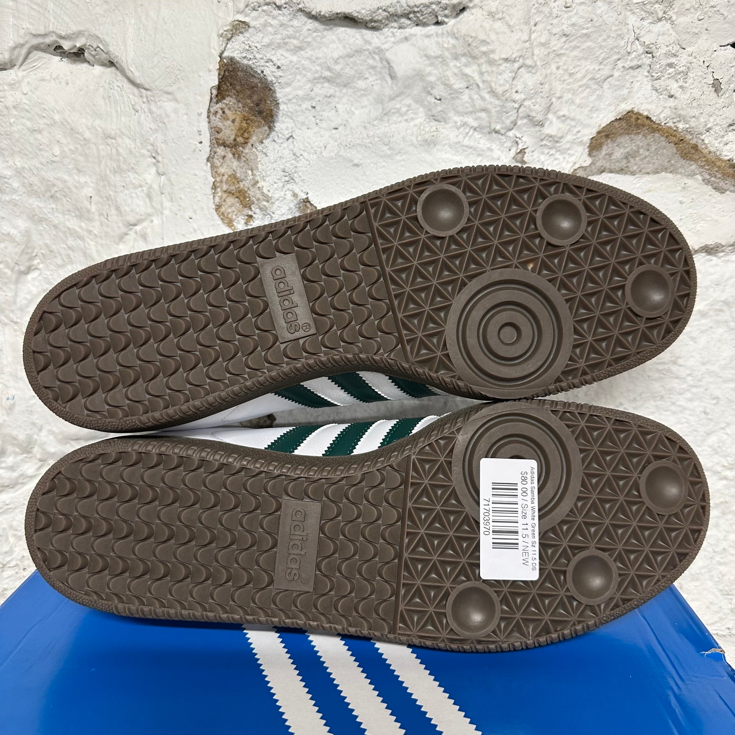 Adidas Samba White Green Sz 11.5 DS