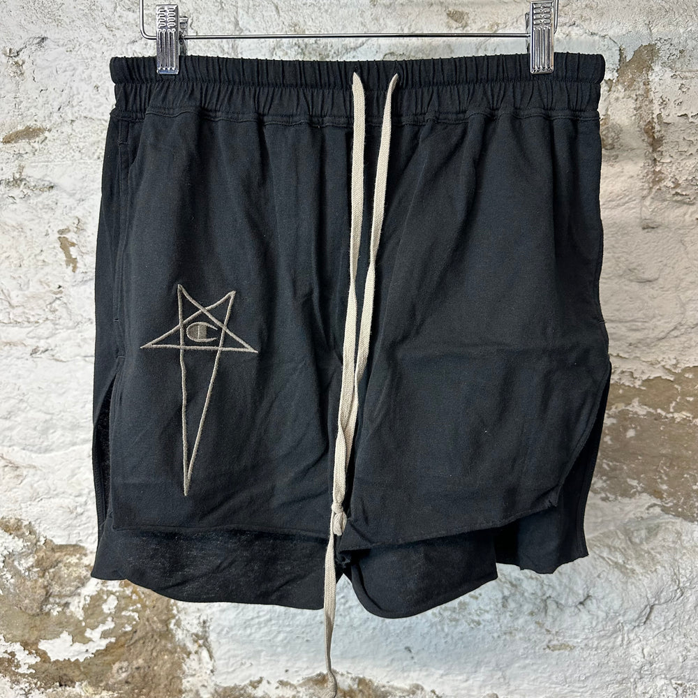 Rick Owens Champion DRKSHDW Black Boxer Shorts Sz S