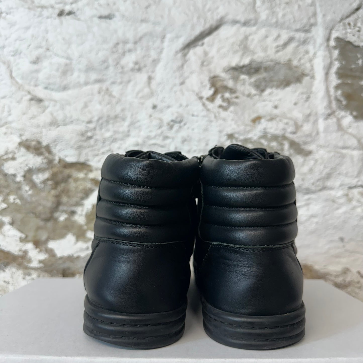 Chanel High Triple Black CC Leather Sneaker Sz 9 (42)