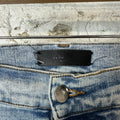 Amiri Knee Rip Washed Blue Shotgun Denim Jeans Sz 34