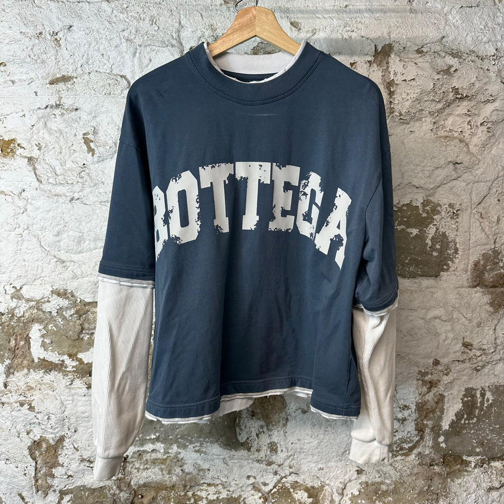 Bottega Desires War Blue Thermal Long Sleeve Sz M