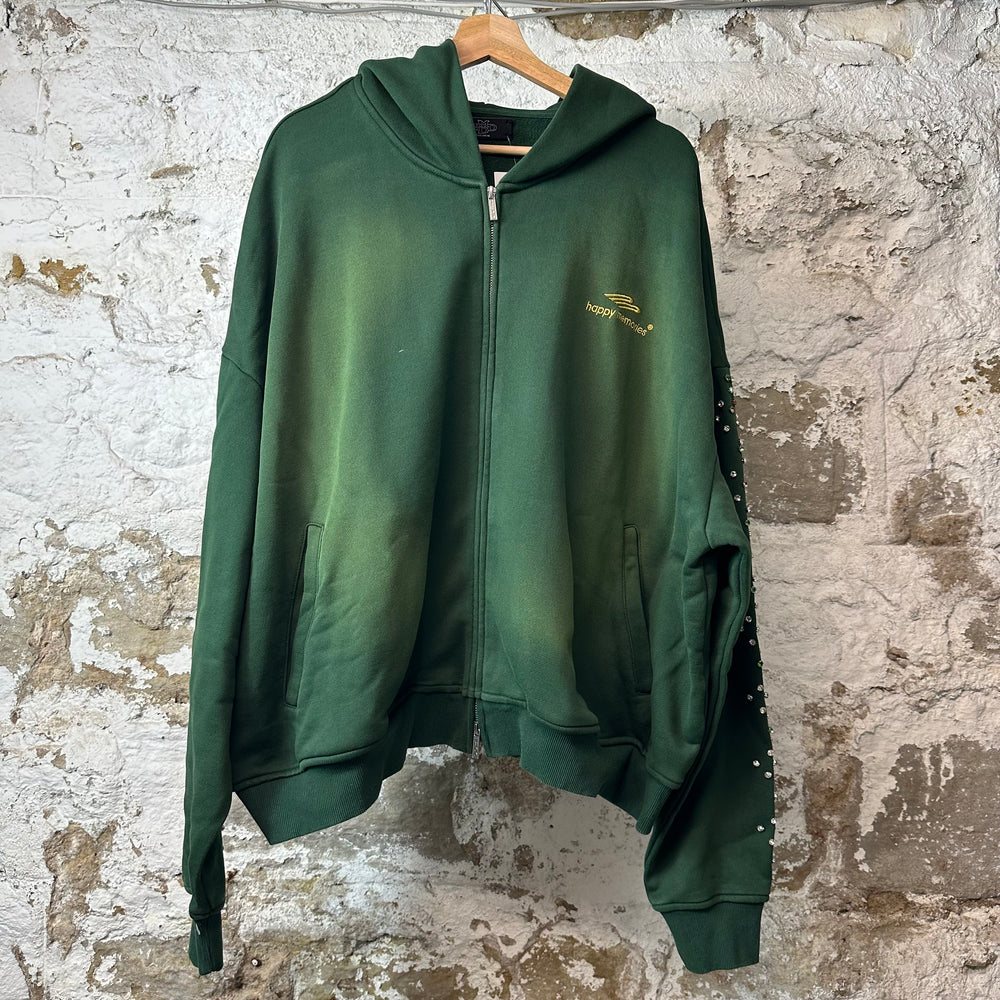 HMDD Crystal Green Zip Up Hoodie Sz L
