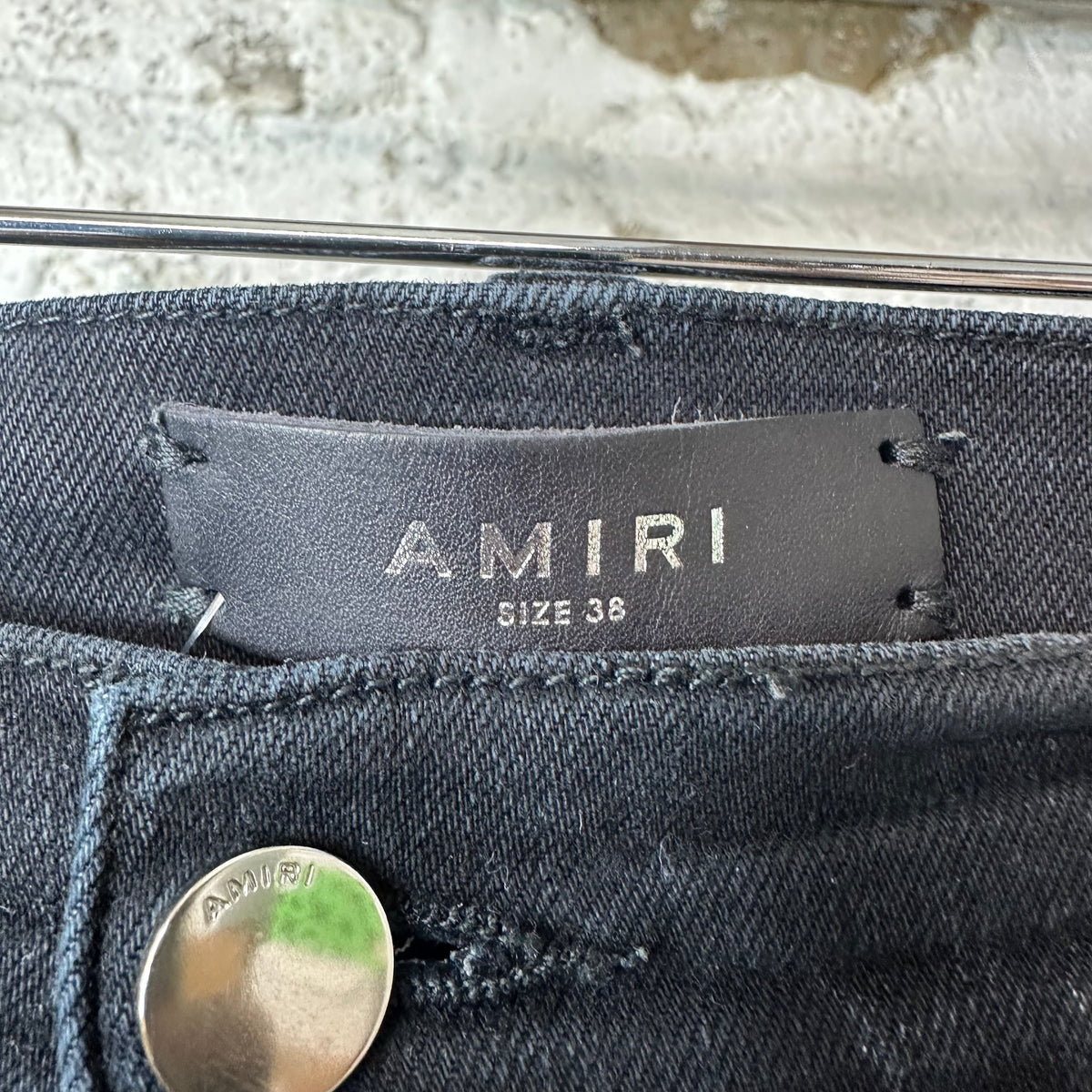 Amiri MX1 Crystal Patch Black Denim Jeans Sz 38