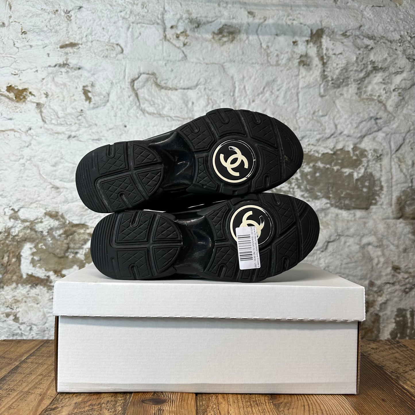 Chanel CC Black Triple Black Trainer Sneaker Sz 8.5 (41.5)
