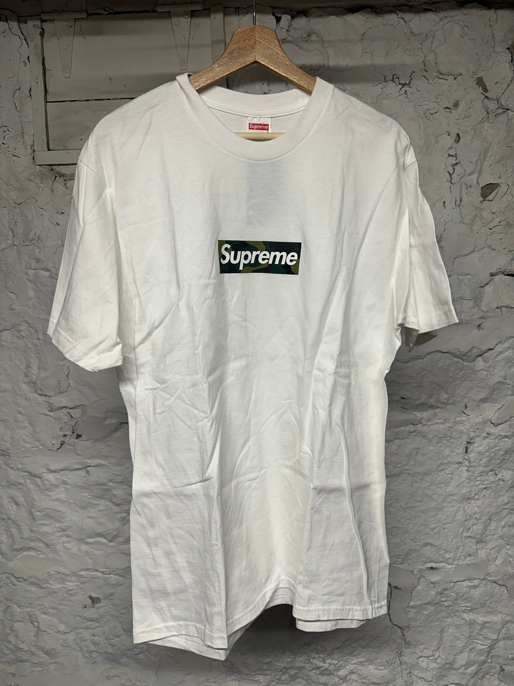 Supreme Camo Box Logo White T-Shirt Sz L