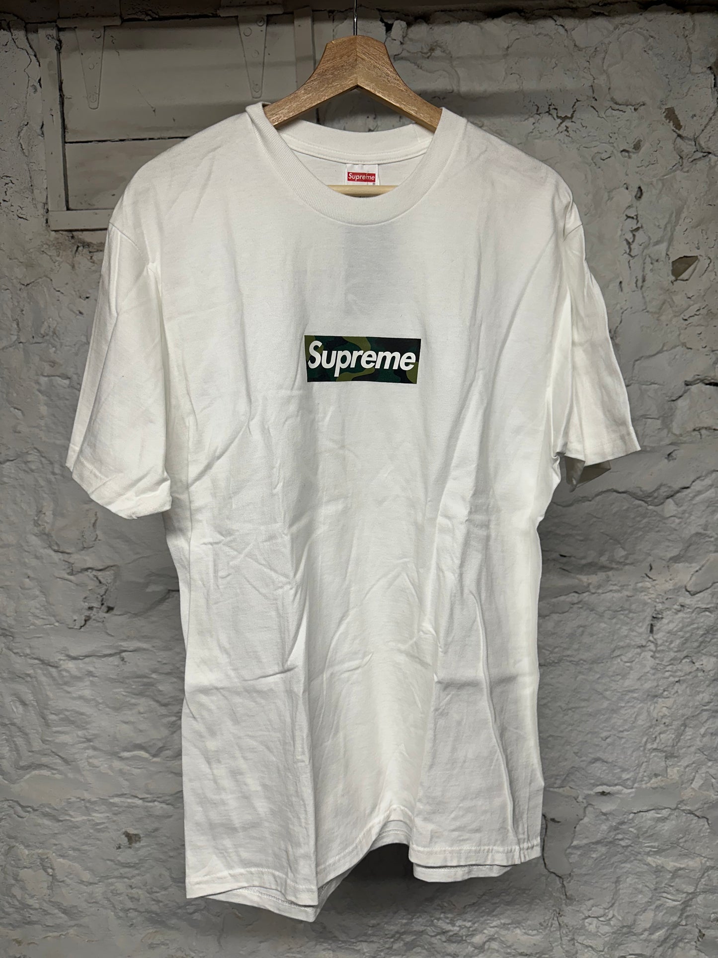 Supreme Camo Box Logo White T-Shirt Sz L