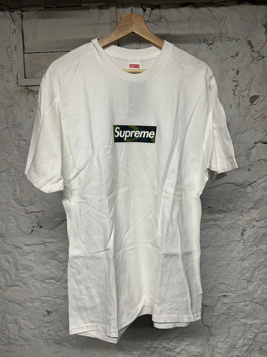 Supreme Camo Box Logo White T-Shirt Sz L