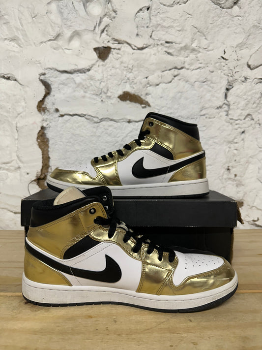 Air Jordan 1 Mid Metallic Gold Sz 10