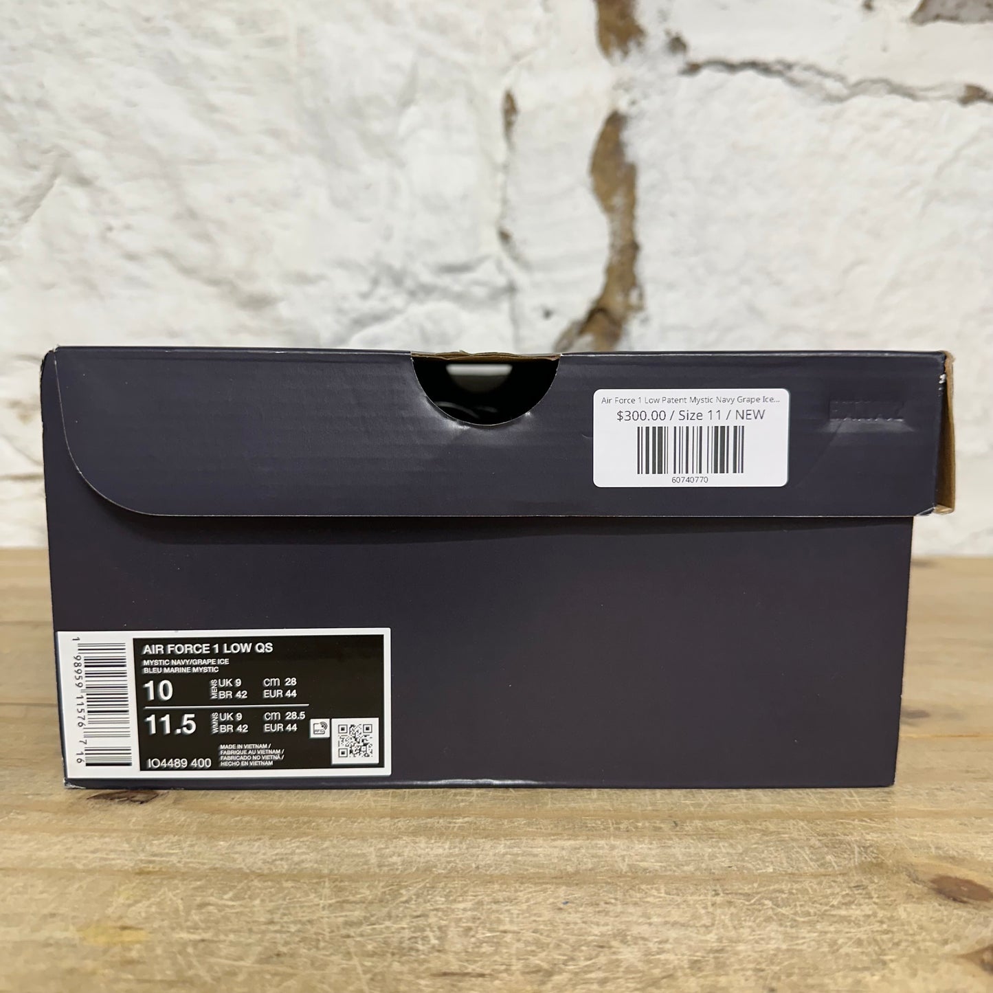 Air Force 1 Low Patent Mystic Navy Grape Ice Sz 11 DS