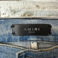 Amiri MX1 Orange Paisley Patches Blue Denim Jeans Sz 40