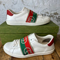 Gucci GG Red Green Strap Ace Sneaker Sz 9