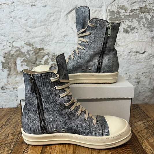 Rick Owens DRKSHDW Denim Cream High Sneaker Sz 9 (42) No Box