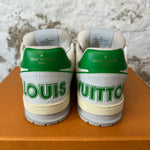 Louis Vuitton Green White Strap Trainer Sz 7.5 (6LV)