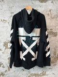 Off White Teal Golden Ratio Hoodie Black Sz M