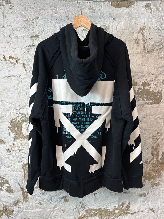 Off White Teal Golden Ratio Hoodie Black Sz M