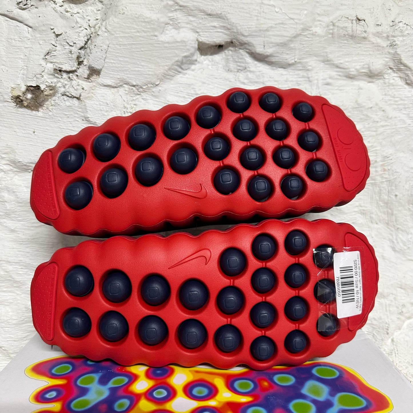 Nike Mind 001 Slide Team  Red University Red Sz 10 DS