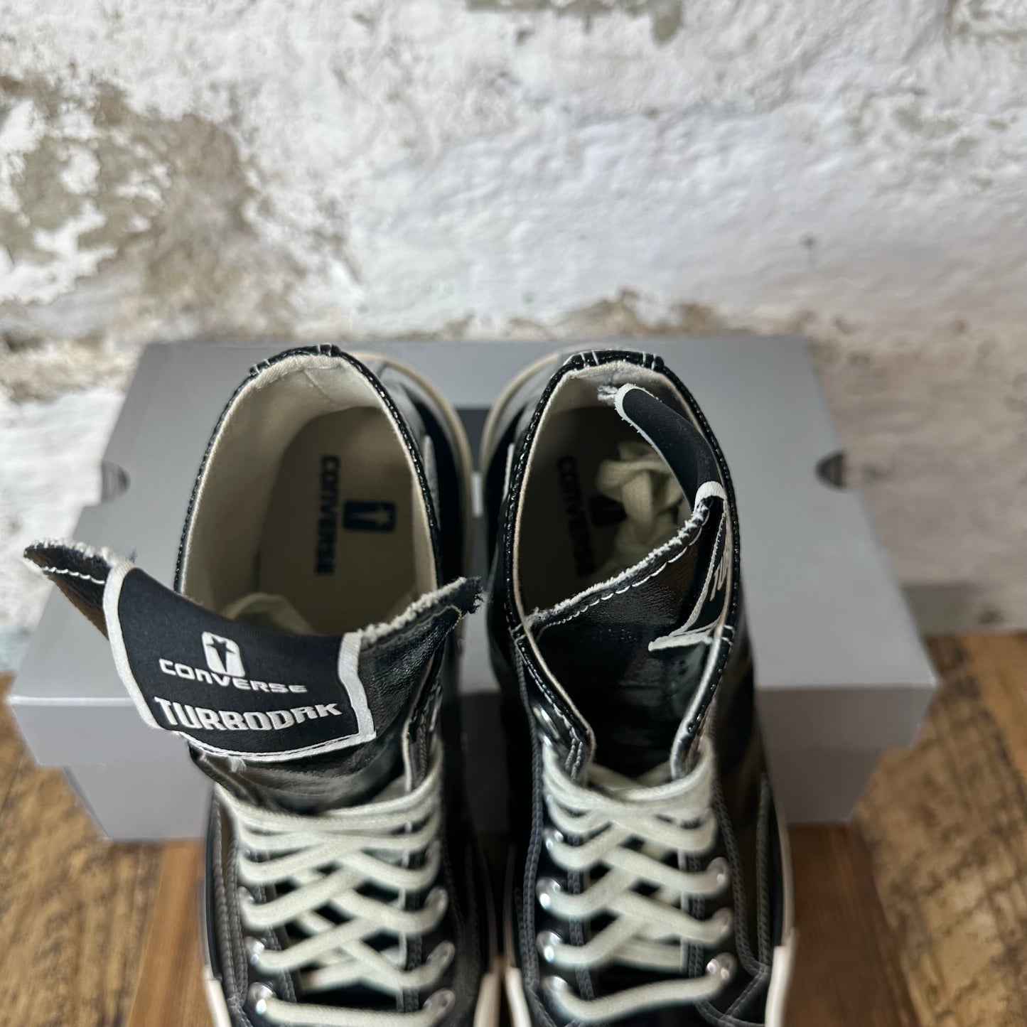 Rick Owens Converse TurboDRK Black White Sneaker Sz 10