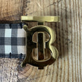 Burberry Gold TB Plaid Belt Sz (85/34)